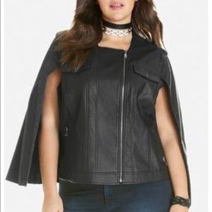 FTF Erin Faux Leather Cape